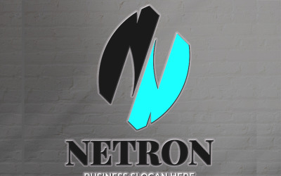 Netron - N betűs logó sablon