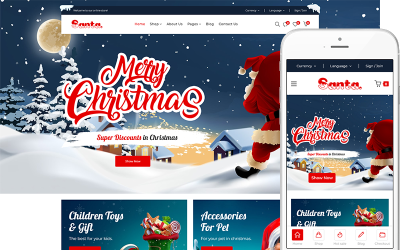 Papai Noel - Loja de presentes de Natal WooCommerce WordPress Theme
