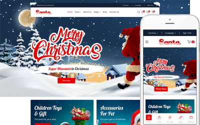 Papai Noel - Loja de presentes de Natal WooCommerce WordPress Theme