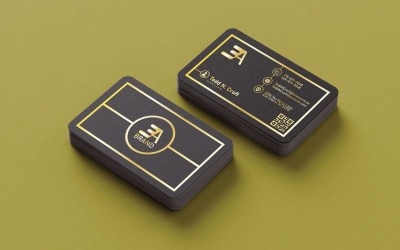 Plantilla de tarjeta de presentación profesional en negro y dorado