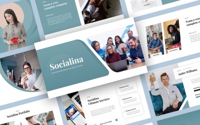 Socialina - modelo de PowerPoint de apresentação da agência de marketing de mídia social