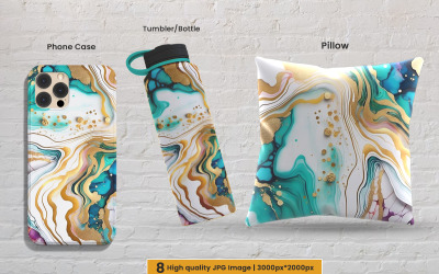 Abstract alcohol ink gold glitter background