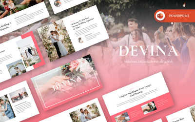 Devina - PowerPoint-mallar för bröllopsarrangör
