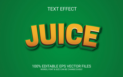 Juice helt redigerbar vektor 3d texteffektdesign