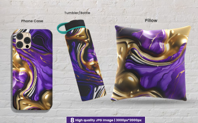 Purple alcohol ink gold background