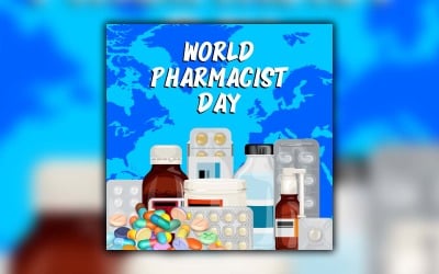 Conception de publication sur les médias sociaux de la Journée mondiale du pharmacien
