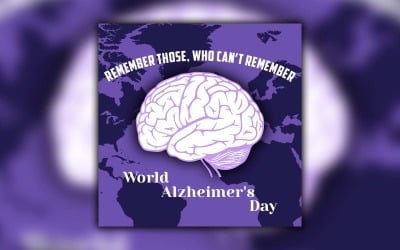 Conception de publication sur les réseaux sociaux de la Journée mondiale de la maladie d&amp;#39;Alzheimer