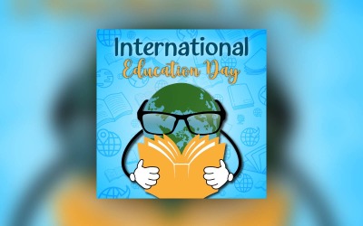 Design de postagem de mídia social do Dia Internacional da Educação