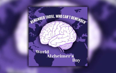Design de postagem de mídia social do Dia Mundial do Alzheimer