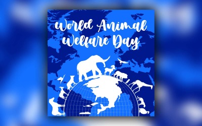 Design de postagem de mídia social do Dia Mundial do Bem-Estar Animal