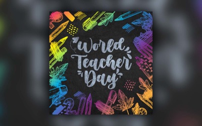 Design de postagem de mídia social do Dia Mundial do Professor