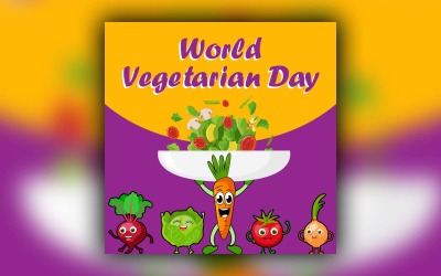 Design de postagem de mídia social do Novo Dia Mundial do Vegetariano