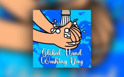 Día mundial del lavado de manos Diseño de publicaciones en redes sociales