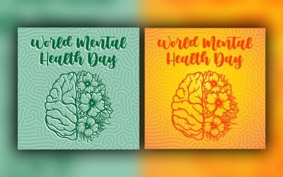 Diseño de publicaciones en redes sociales del Día Mundial de la Salud Mental