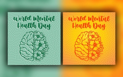 Дизайн поста в социальных сетях к Всемирному дню психического здоровья