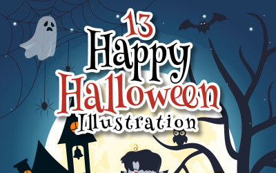13 Halloween éjszakai háttér illusztráció
