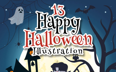 13 Halloween natt bakgrundsillustration