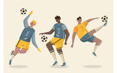 Ilustración de jugadores de fútbol