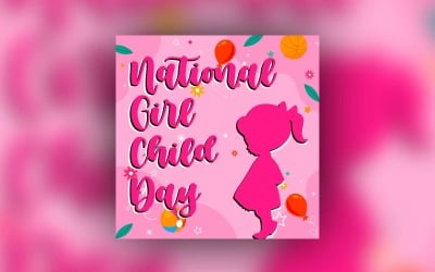 Nemzeti lánygyermek nap Social Media Post Design