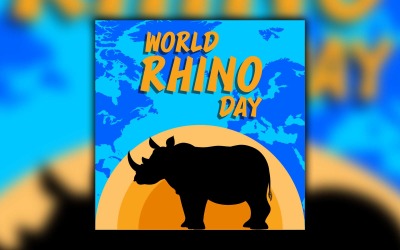 Novo design de postagem de mídia social do Dia Mundial do Rinoceronte