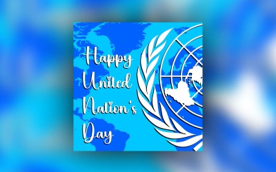 Щасливий День Об&amp;#39;єднаних Націй соціальних медіа пост дизайн