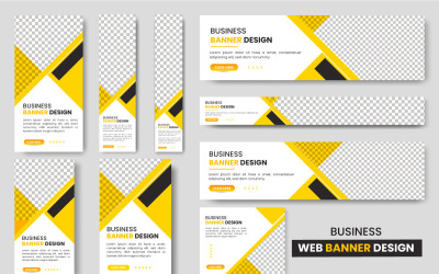 Vector set of creative web banners of standard size  modern template design