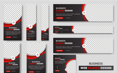 Vector set of creative web banners of standard size  modern template