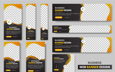 Vektoruppsättning kreativa webbbanners med modern malldesignidé i standardstorlek