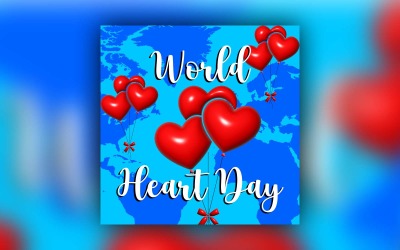 Yeni Dünya Kalp Günü Sosyal Medya Post Tasarımı