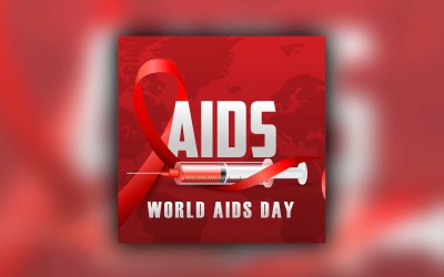 Az AIDS világnapja Social Media Post Design