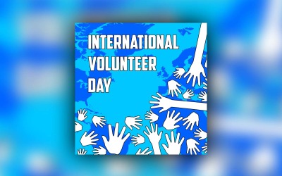 Conception de publication sur les médias sociaux pour la Journée internationale des volontaires