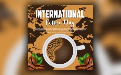 Conception de publication sur les médias sociaux pour la Journée internationale du café