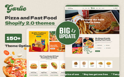 Garlic - Grocery Food Delivery, Restaurant &amp;amp; Supermarket Store Responsive Shopify Theme
