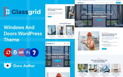 Glassgrid – Dienstleistungen für Fenster, Gläser und Türen Elementor Wordpress Theme
