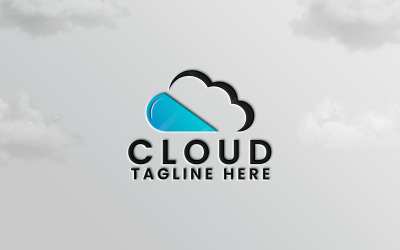 Modello di design del logo cloud premium