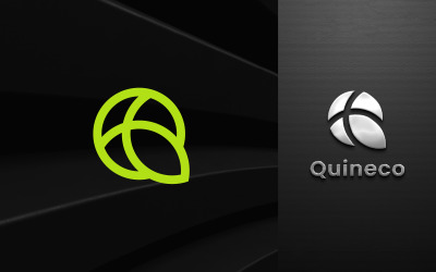 Modello di design del logo eco friendly con lettera Q