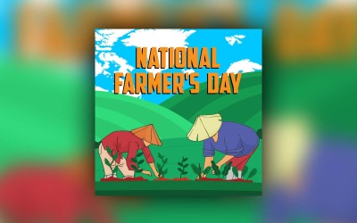 National Farmer&amp;#39;s Day Postdesign för sociala medier