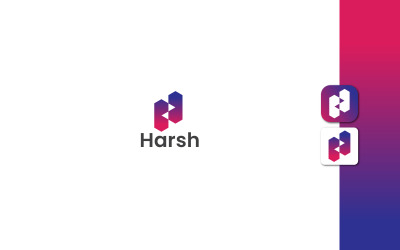 Nowoczesny szablon Logo litery H z ikoną aplikacji mobilnej