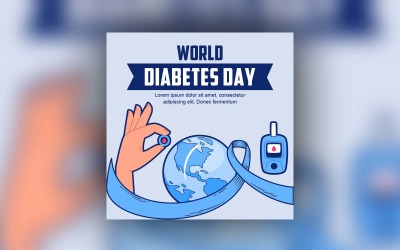 Projekt postu w mediach społecznościowych Światowego Dnia Cukrzycy