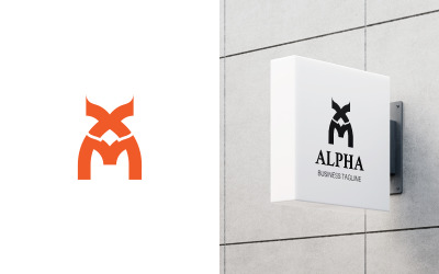 Шаблон оформлення логотипу буква альфа