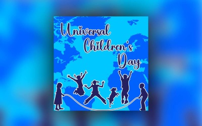 World Universal Children&amp;#39;s Day Postdesign för sociala medier
