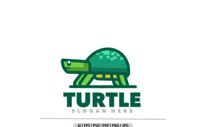 Черепаха зелений простий піксельний логотип