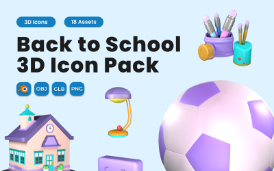 De volta à escola 3D Icon Pack Vol 4