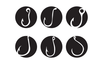 Hook fish logo template vector v.1