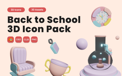Retour à l&amp;#39;école 3D Icon Pack Vol 1