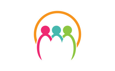 Cuidado familiar personas equipo éxito carácter humano comunidad logo v.24