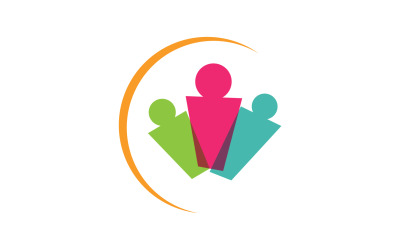 Cuidado familiar personas equipo éxito carácter humano comunidad logo v.26