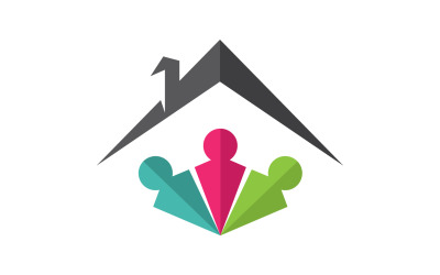 Logo de la communauté de caractère humain de succès de l&amp;#39;équipe de personnes de soins familiaux v.22