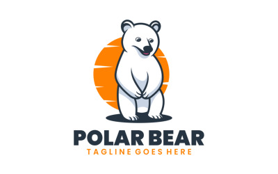 Eisbär-Maskottchen-Cartoon-Logo