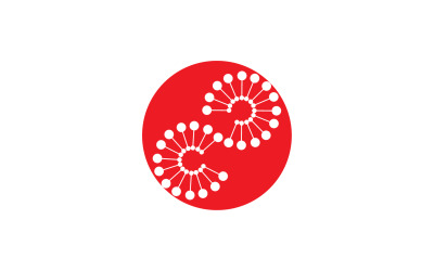 Wektor logo uroda kwiat mniszka lekarskiego v.23